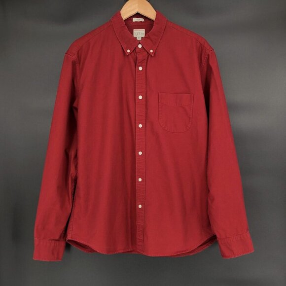 J. Crew Mens Slim Fit American Pima Cotton Button-Up Shirt XL Burgundy Red H4747 - Picture 1 of 7